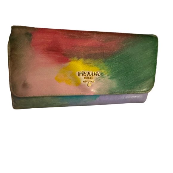 Prada Handbags - Prada handpainted Artistic Multicolor Wallet